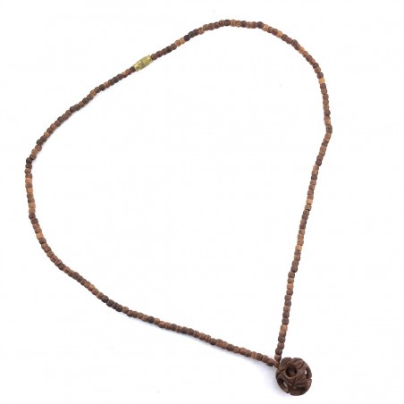 Collier Bois Naturel Harmonie ethnique Bijou Sculpté Unique