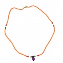Collier Massai Perles Bijou Afrique Orange