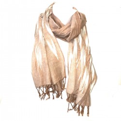 Echarpe Foulard Ikat Marron Etole Inde Cheich