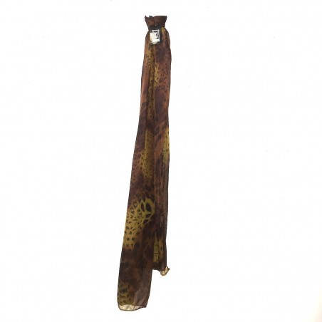 Polyester Leopard Brousse Yellow Chic Fashion Scarf
