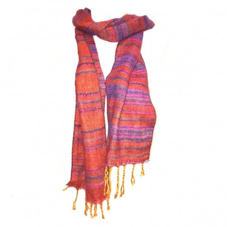 Echarpe Himalaya Pourpre Chaud Foulard Nepal Inde