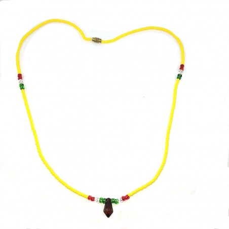 Massai Halskette Perlen Roots Gelb Afrika Schmuck