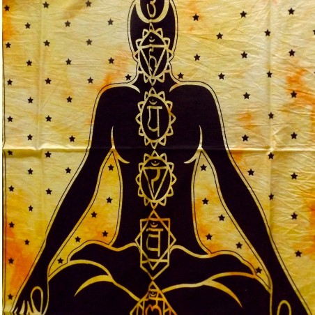 Tenture 7 Chakras Corps Energie Bouddhisme Meditation