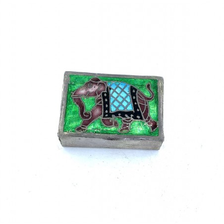Scatola d'argento Emaille Elephant Pilulier