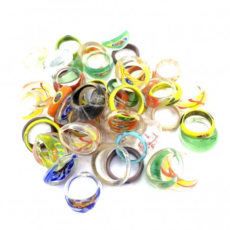 Lot Rings Vidrio Murano Joyería de Reventa Étnica