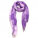 Silberne Violett Riesenschluch Hals Schal Long Plaid Etole Indien Weicher Leger Stoff