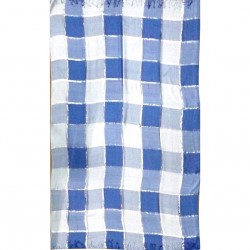 Sciarpa gigante scialle blu argento lungo plaid Etole India