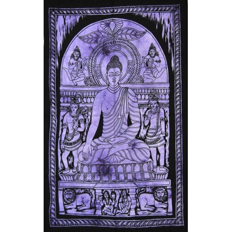 Tenture Bouddha Terre Meditation Violet
