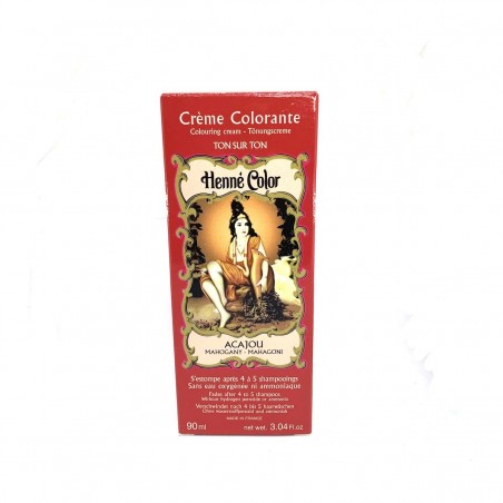 Henné Crème Acajou Coloration Naturelle Cheveux