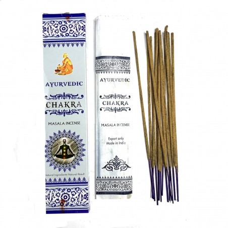 Incenso ayurvedico naturale Masala Chakra Energy in bastoncini.
