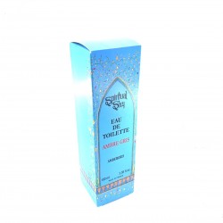 Boite d'eau de toilette à l'ambre gris.