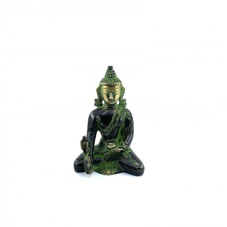 Statuette Buddha Bronze Dharmacakra Mudr