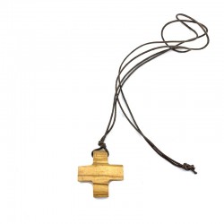 Kreuz aus Olivenholz mit seiner Schnur.