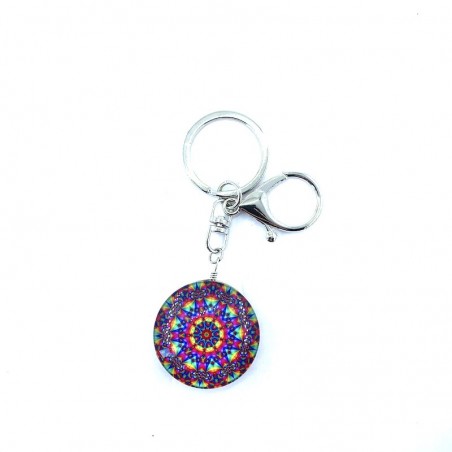 Porte clés mandala bouddhiste rosace.