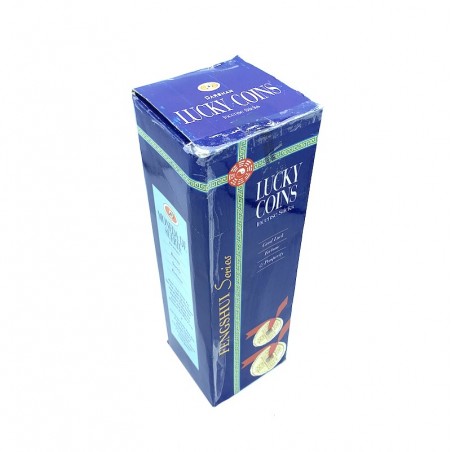 Box of 25 packets of Darshan Lucky Coins money-saving incense.