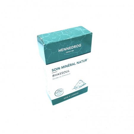Box mit Rhassoul zur Pflege von Haut und Haaren.