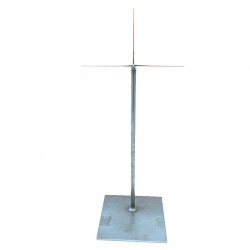 Socle réglable en acier S235 pour présenter un masque.