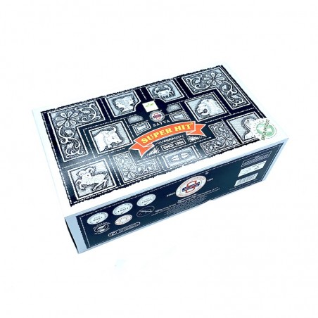 Box of 12 packs of Super Hit incense sticks with a high olfactory quality.