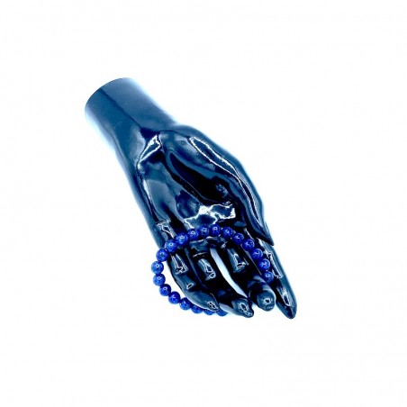 Armband aus Lapislazuli-Steinkugeln für Ruhe und Erholung.