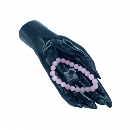 Rose quartz ball bracelet.