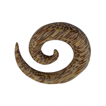Spiralpiercing aus Kokosnussholz.