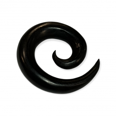 Ethno-Piercing mit Spirale aus Areng-Holz.