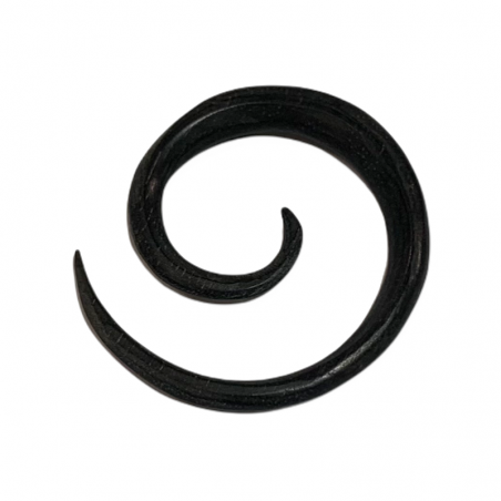 Piercing en forme de spirale en bois d'areng.