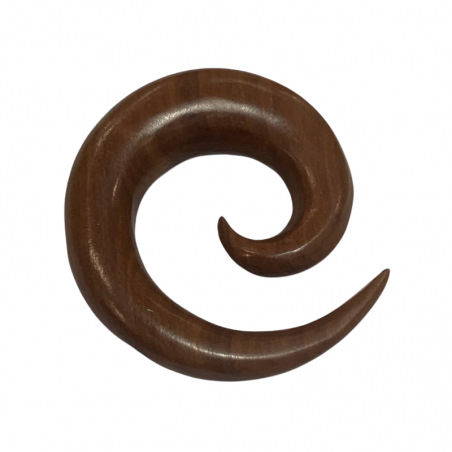 Spiralpiercing aus Sawo-Holz.