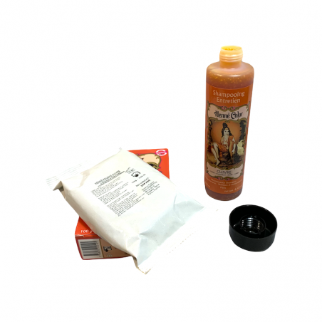 copper henna powder and shampoo.