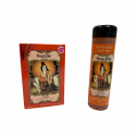 Set aus Kupfer-Henna-Pulver und Haarfärbeshampoo.