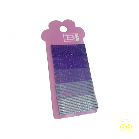 Plaquette de 50 barrettes en métal à cheveux.
