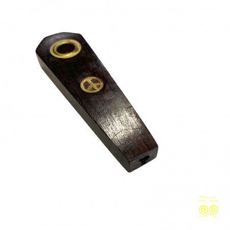 Mini pipe en bois peace and love.