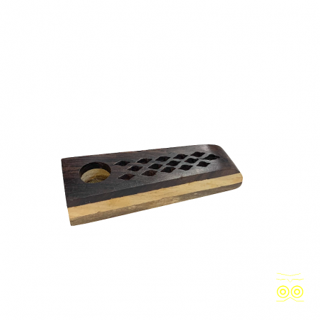 Indian mini pipe in inlaid wood.