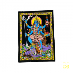Wandteppich der Gottheit Kali Indische Göttin der Zerstörung.