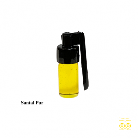 Bouteille de pur parfum santal en 3 ml.