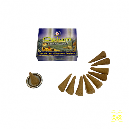 Box of incense in cones fragrance opium.