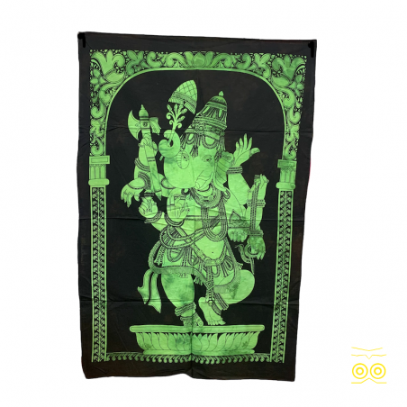 Colgante verde de la deidad Ganesh bailando.