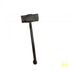 Martello in legno a manico lungo.