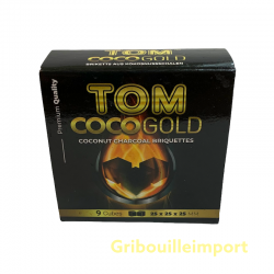 Box of 9 Tom Coco Gold charcoal cubes for the shisha.