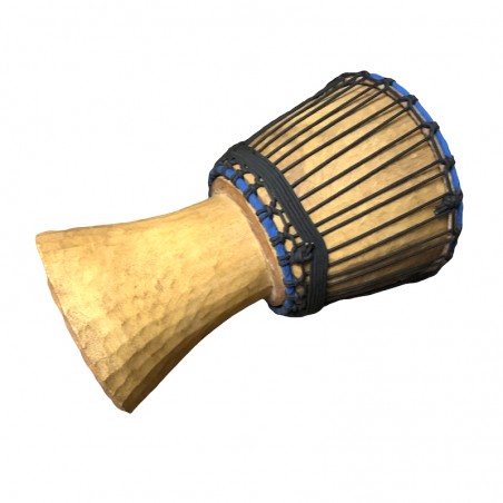 Djembé africain percussion en bois et peau de chèvre.