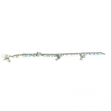 Kette indischer Fußkettchen aus Metall und kleinen Glöckchen.