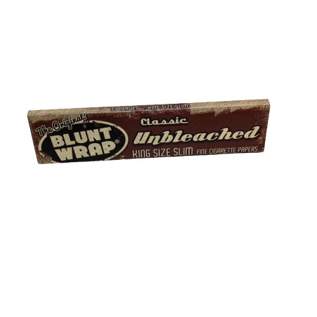 Packet of unbleached slim wrap blunt rolling papers.