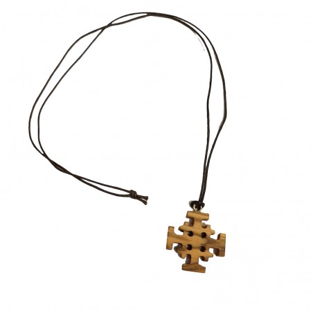 Olive wood cross from Jerusalem.