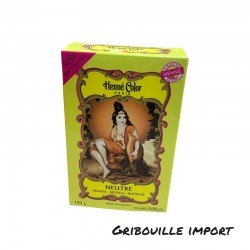 Box of neutral henna powder for hair care.