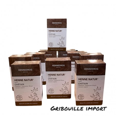 Boites de henné poudre teine châtain pour les cheveux