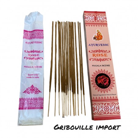 Ayurvedic rose incense sticks.