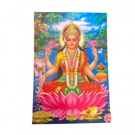 Carte postale de Lakshmi déesse indienne.