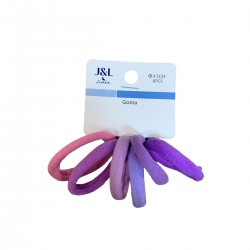 Gomas elásticas o coleteros para cabello morado.