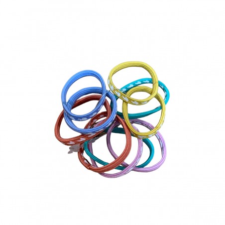 Gomas para el cabello en varios colores.