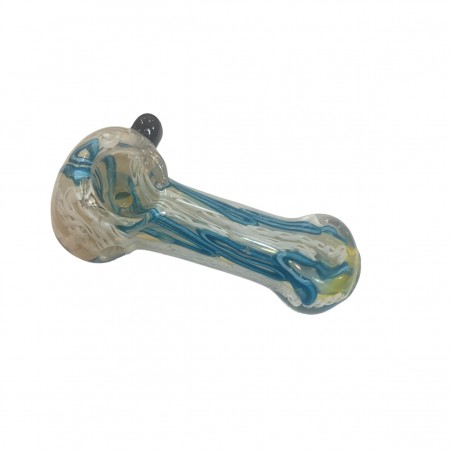 Pipa de vidrio azul para cbd y cannabis.